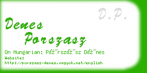 denes porszasz business card